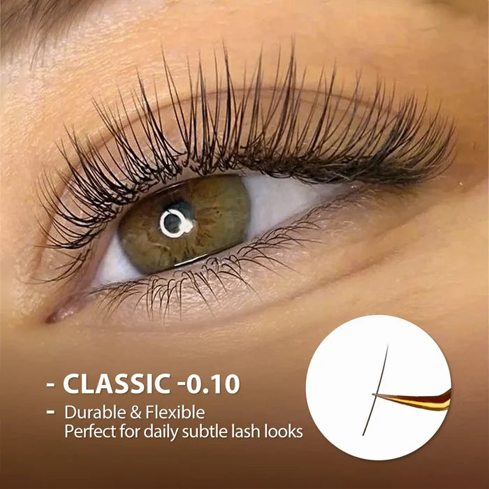 Natural Classic Eyelashes Extensions 0.10mm| Swaniya Lashes