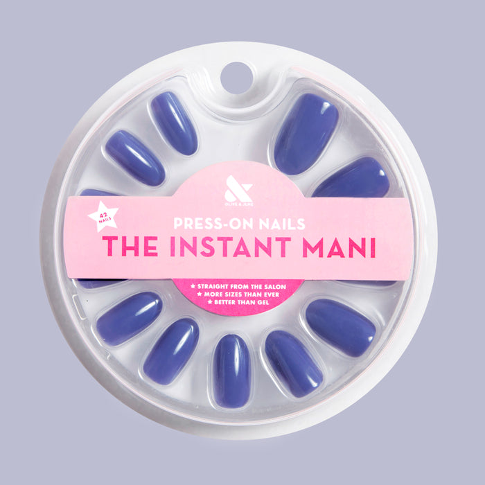 CNH | Oval | Medium blue oval press-on nails for a versatile at-home manicure with a smooth polished finish
