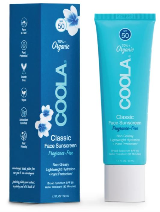 Coola Classic Face Organic Sunscreen Lotion SPF 50 - Fragrance Free