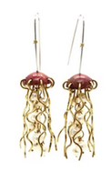 Copper and Pearl Jellyfish Earring