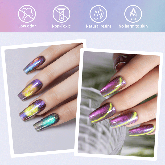 Cosmic Galaxy Magnetic Cat Eye Gel Polish Set - 6 Colors Starry Night Planet Collection 7.5ml - TPO & HEMA Free