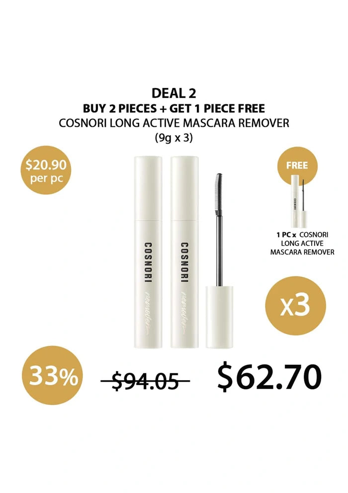 (BUY 2+1 FREE) COSNORI LONG ACTIVE MASCARA REMOVER