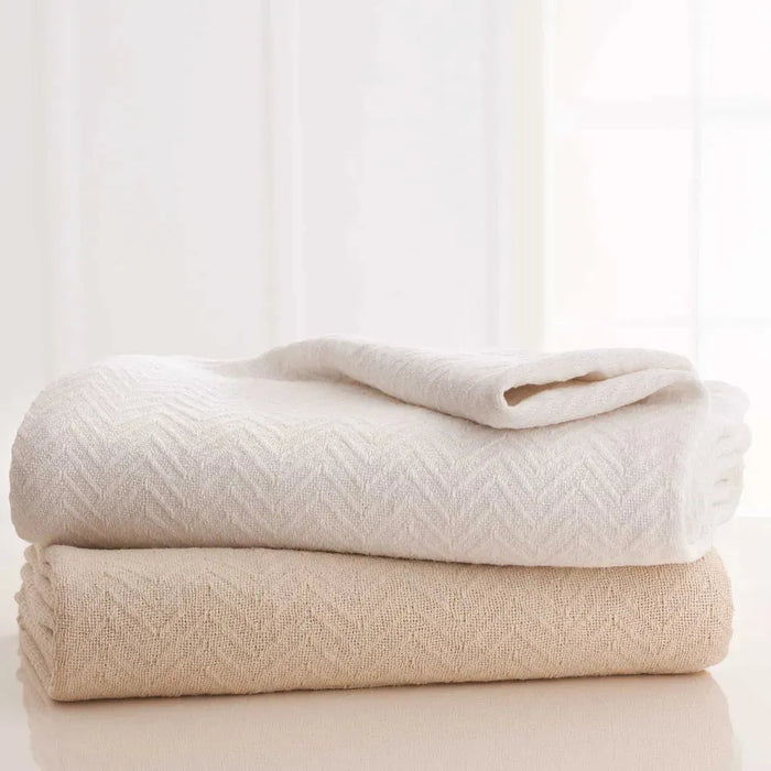 Herringbone Weave / White / King 110"X90" 4.00 lb 2 PK