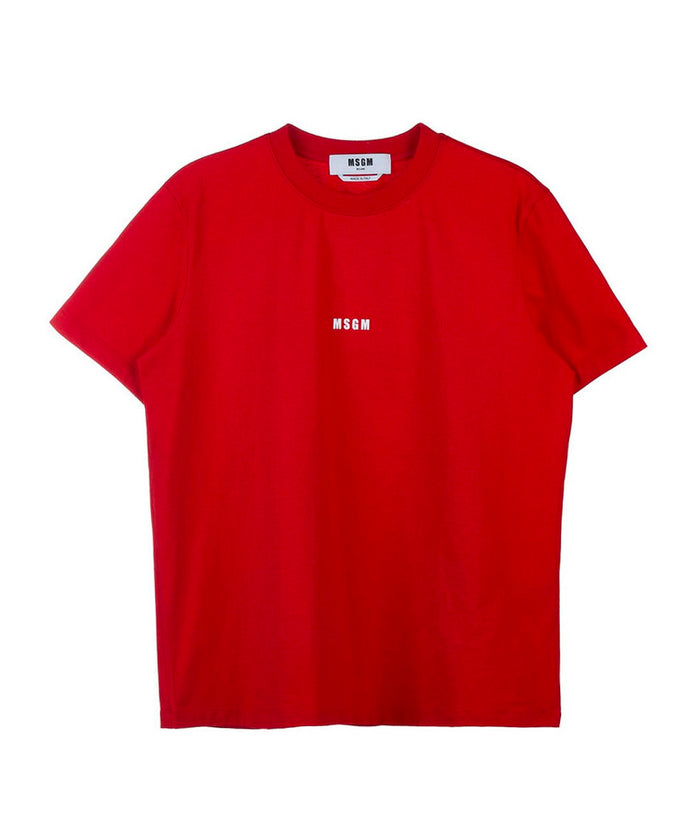 Cotton T-shirt with micro logo RED