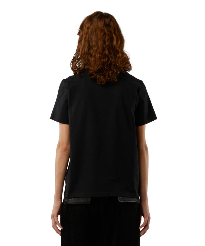 Crew neck T-shirt with MSGM box logo BLACK