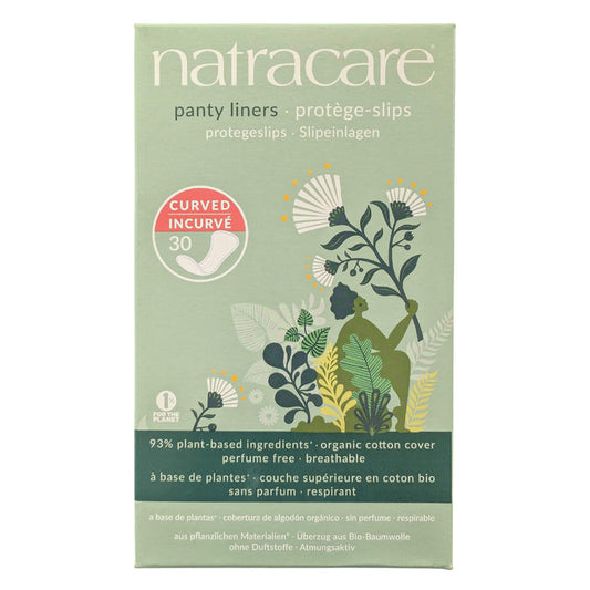 Package of Natracare Curved Panty Liners 30-Pack