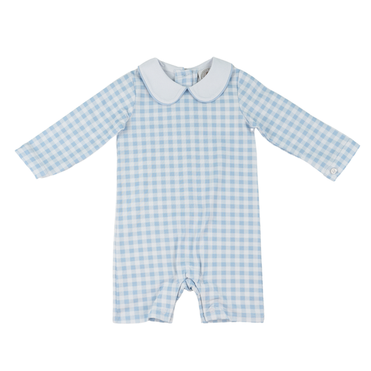 Cypress Row Blue Gingham Boys L/S  Classic Jon Jon