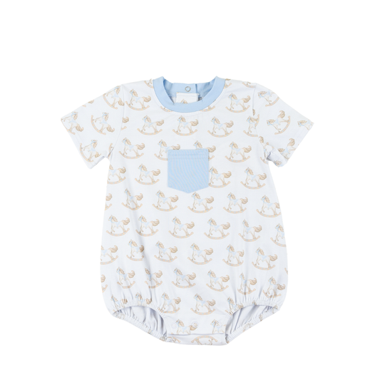 Cypress Row Rocking Horse Boys Bubble with Pocket