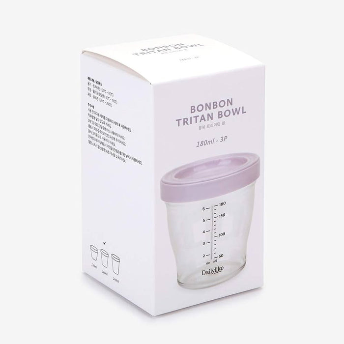 Dailylike BONBON Tritan Baby Food Storage Containers with Lids 180ml*3