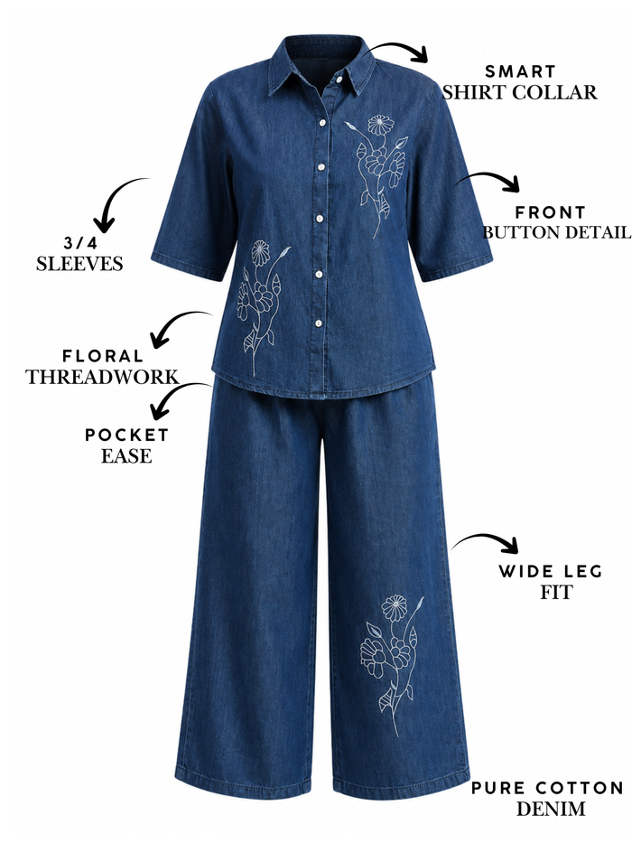 Denim co ord set for women comfy travel outfits