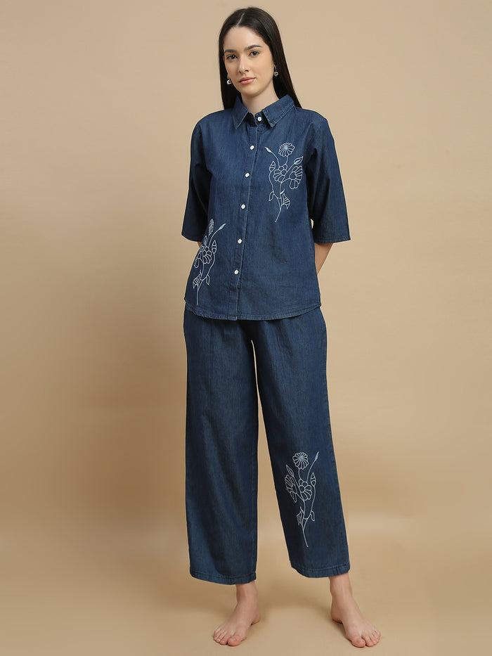 Denim co ord set for women comfy travel outfits