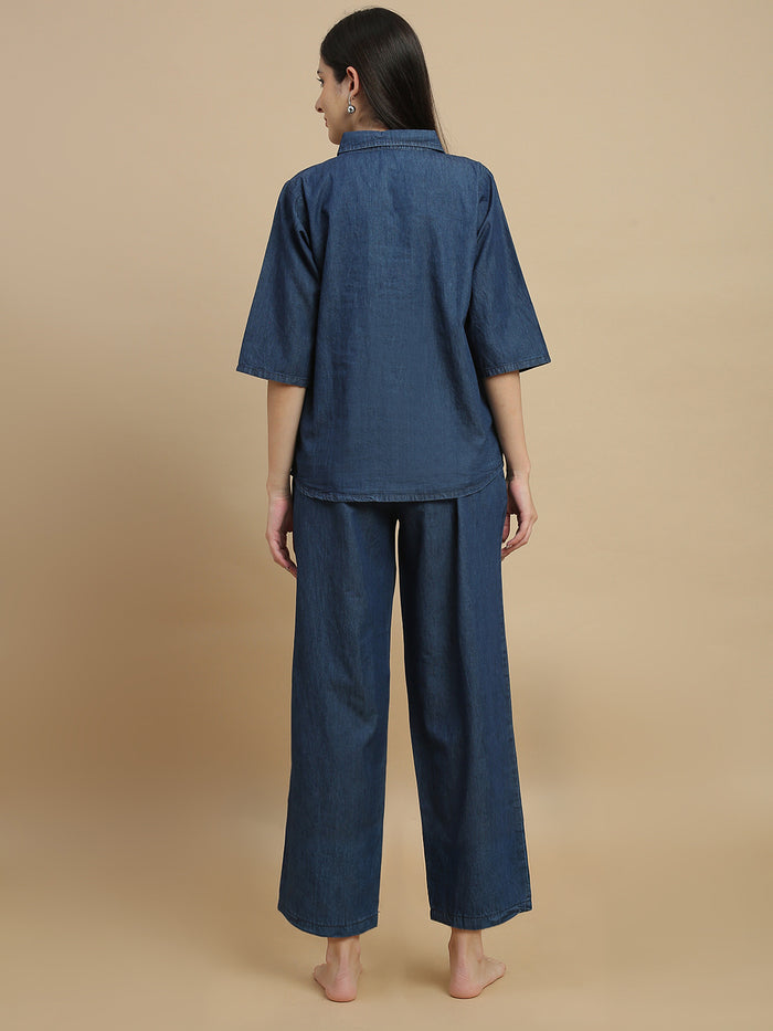 Denim co ord set for women comfy travel outfits