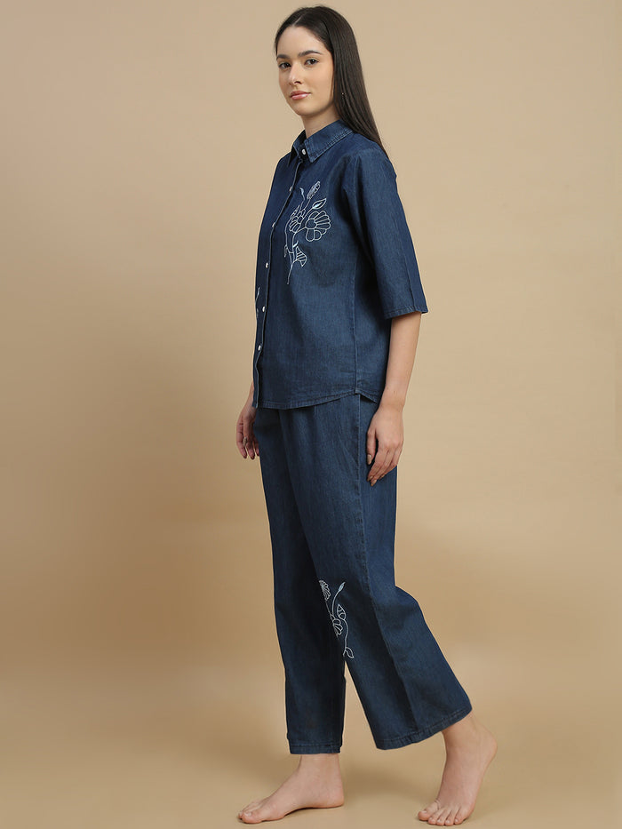 Denim co ord set for women comfy travel outfits