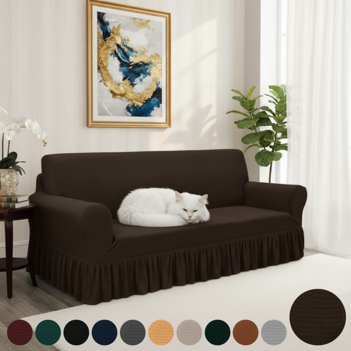 Dark Brown Turkish Sofa Cover