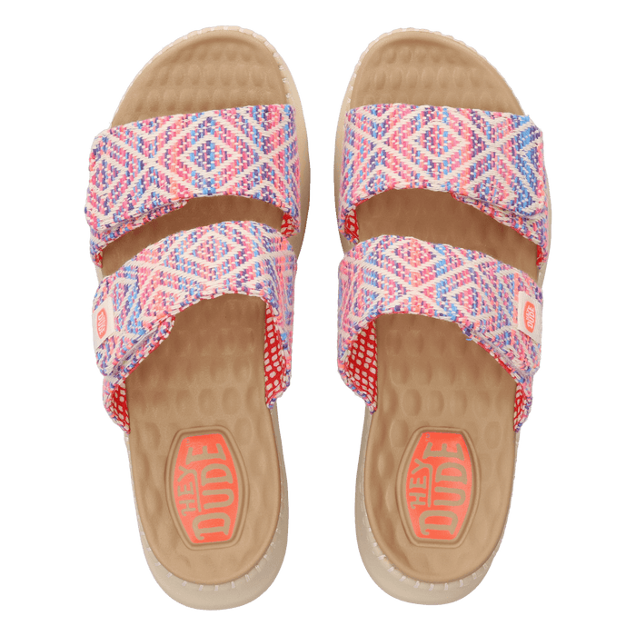 Delray Slide Surf Baja Dames Slippers Blue/Pink Multi