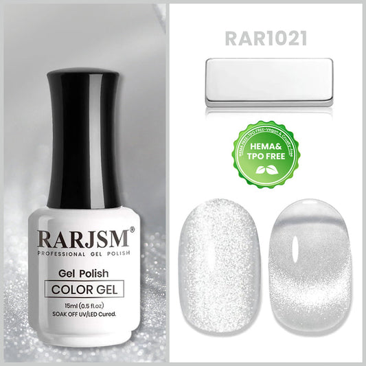 Diamond silver cat eye gel polish 15ml bright shimmer topper HEMA free bridal winter wedding elegant party