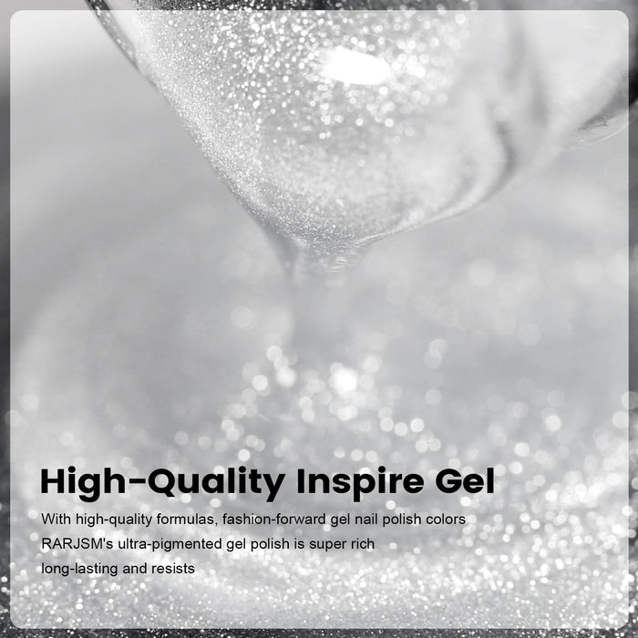 High-quality gel ultra-pigmented super rich long-lasting diamond silver bright shimmer topper bridal elegant