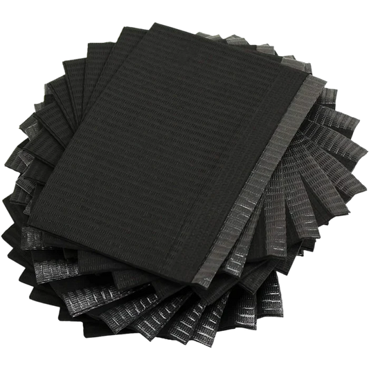Disposable Dental Bibs - 3 ply - 33x45.5cm - Black (125pcs)