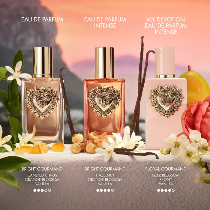 Dolce & Gabbana My Devotion Eau de Parfum Intense 100ml bottle, elegant fragrance with floral and warm notes, NWOB unopened.