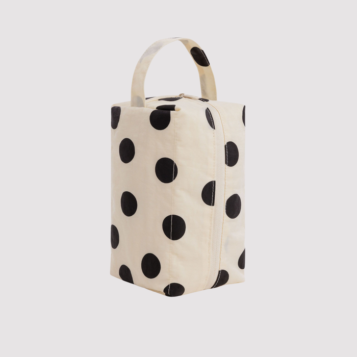 Cream and Black Polka Dot