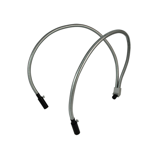 Dual Gooseneck Light Guide Cables for Microscope Fiber Optic Illuminator, Length 800mm, SKU ML25921102, three quarter front view
