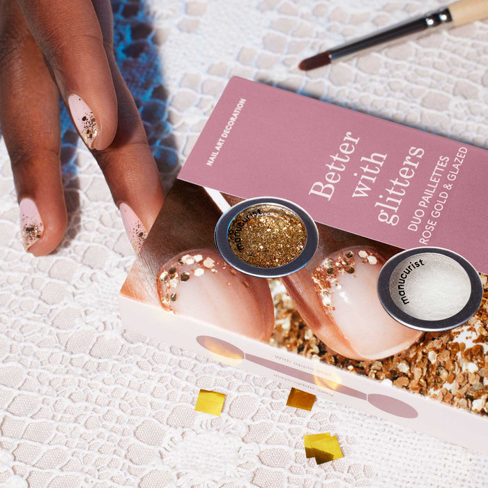 Duo Paillettes Rose Gold & Glazed