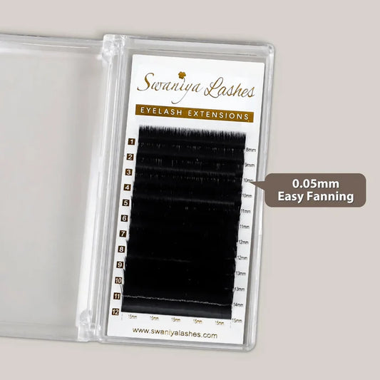 Easy Fanning Eyelashes for Volume & Mega Volume Sets — 0.05mm| Swaniya Lashes
