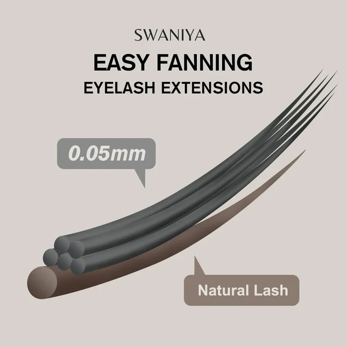 Easy Fanning Eyelashes 0.05mm| Swaniya Lashes