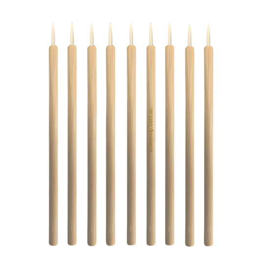 Eco-Friendly Bamboo Fine Eyeliner & Eyebrow Brushes - 50 pcs