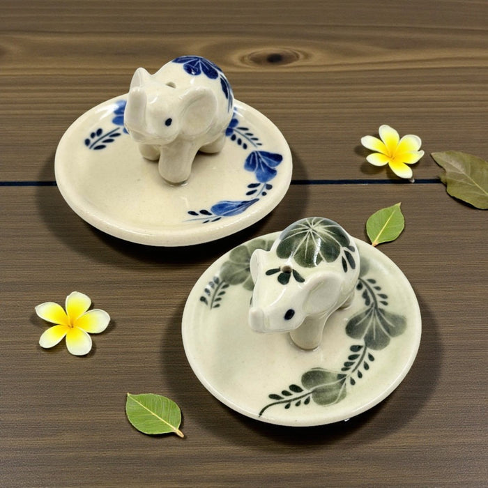 Round elephant incense burners