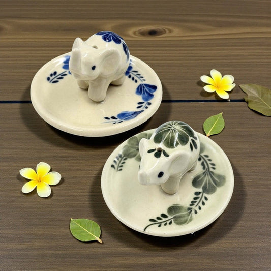 Round elephant incense burners