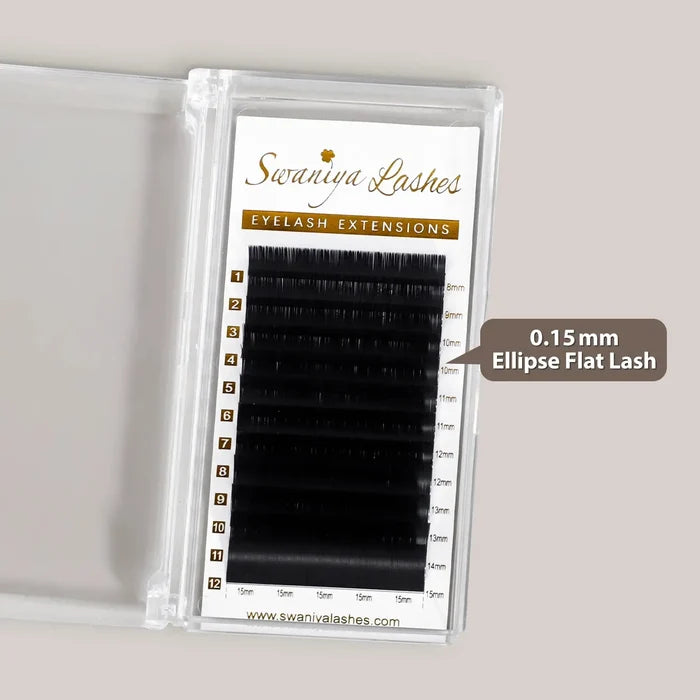 Ellipse Flat Lash Extensions 0.15mm| Swaniya Lashes