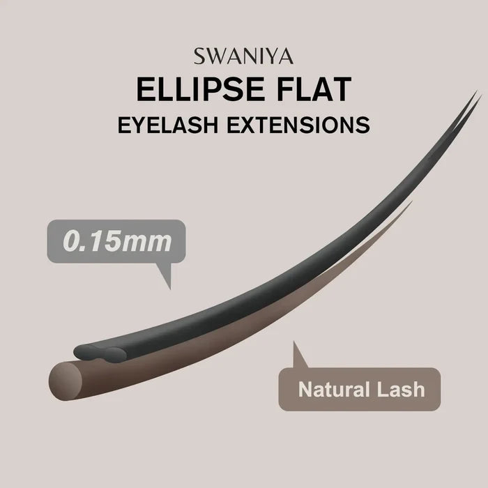 Ellipse Flat Lash Extensions 0.15mm| Swaniya Lashes