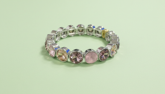 Enamel Stretch Bracelet - Circle Gems - Wren - Asst Colors