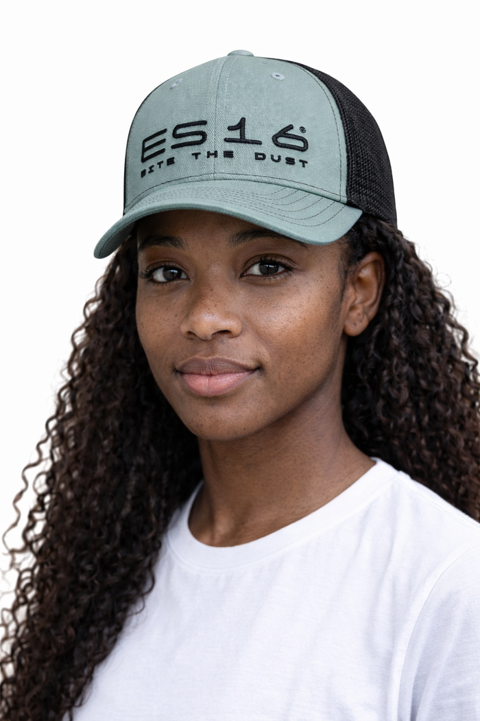 ES16 Cap Deep olive color + black mesh
