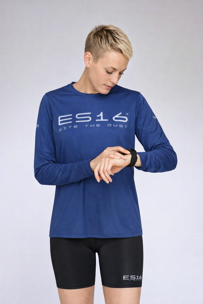 ES16 Løbetrøje LS – Performance Merino Blend Blue