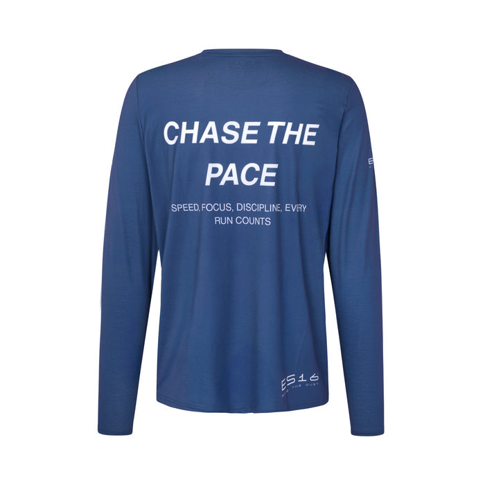 ES16 Løbetrøje LS – Performance Merino Blend Blue