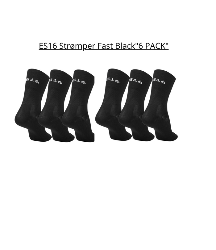 ES16 Strømper Fast Black "6 PACK"