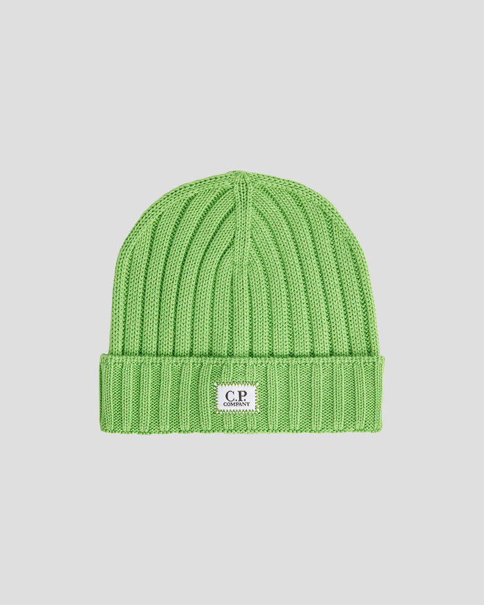 Extra Fine Merino Wool Logo Beanie Classic Green