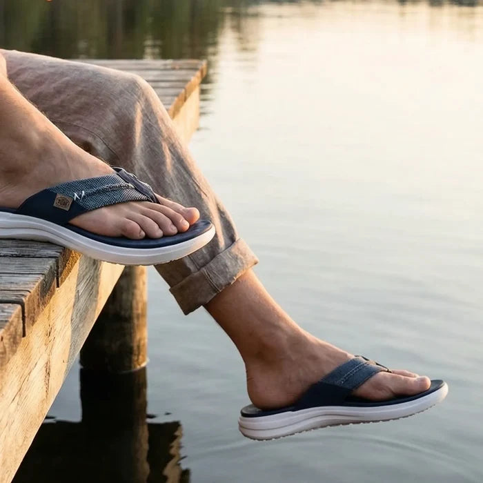 Finn Flip Braided Heren Teenslippers Navy