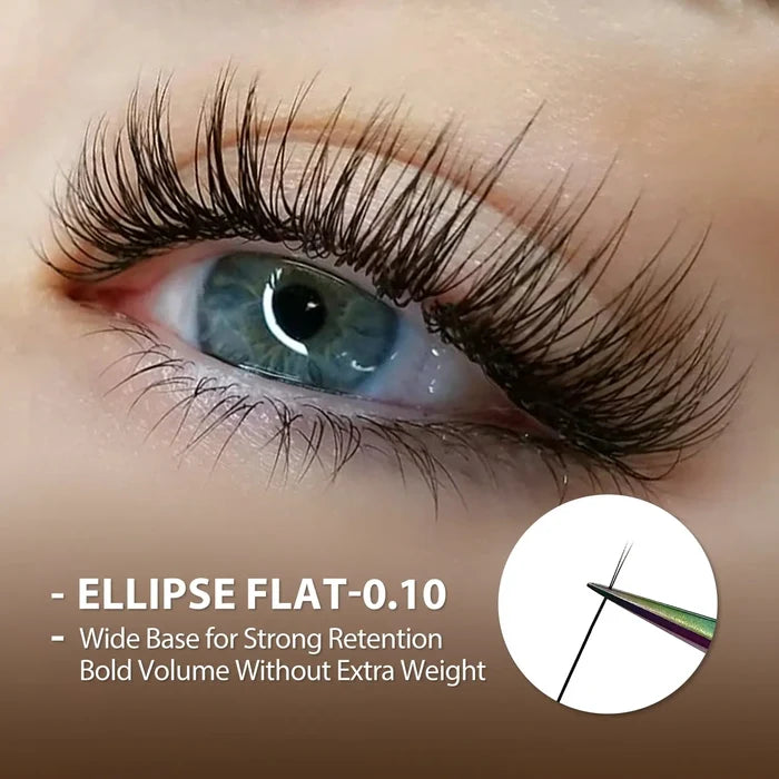 Flat Eyelashes Extensions 0.10mm Matte Black| Swaniya Lashes