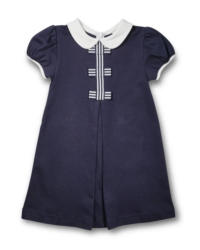 Florence Eiseman Knit Dress w/ Stripe Ribbon Bows