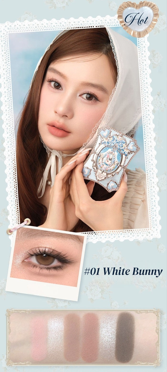 Flower Knows Bunny Garden Collection 6-color Eyeshadow Palette T5921