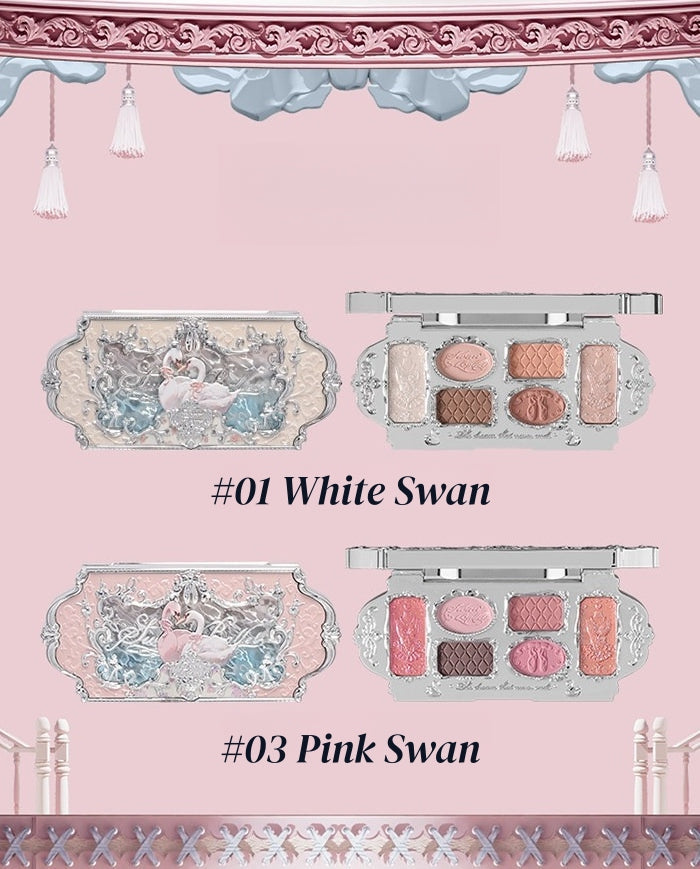 Flower Knows Swan Ballet Collection 6-color Eyeshadow Palette T5919