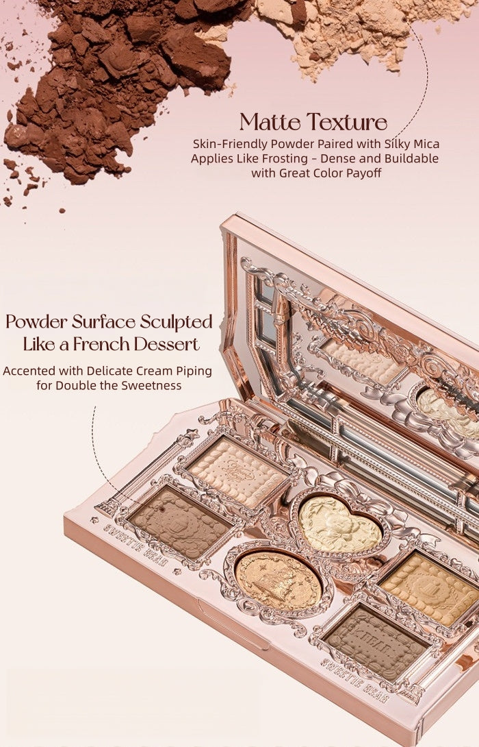 Flower Knows Sweetie Bear Collection 6-color Eyeshadow Palette T5931