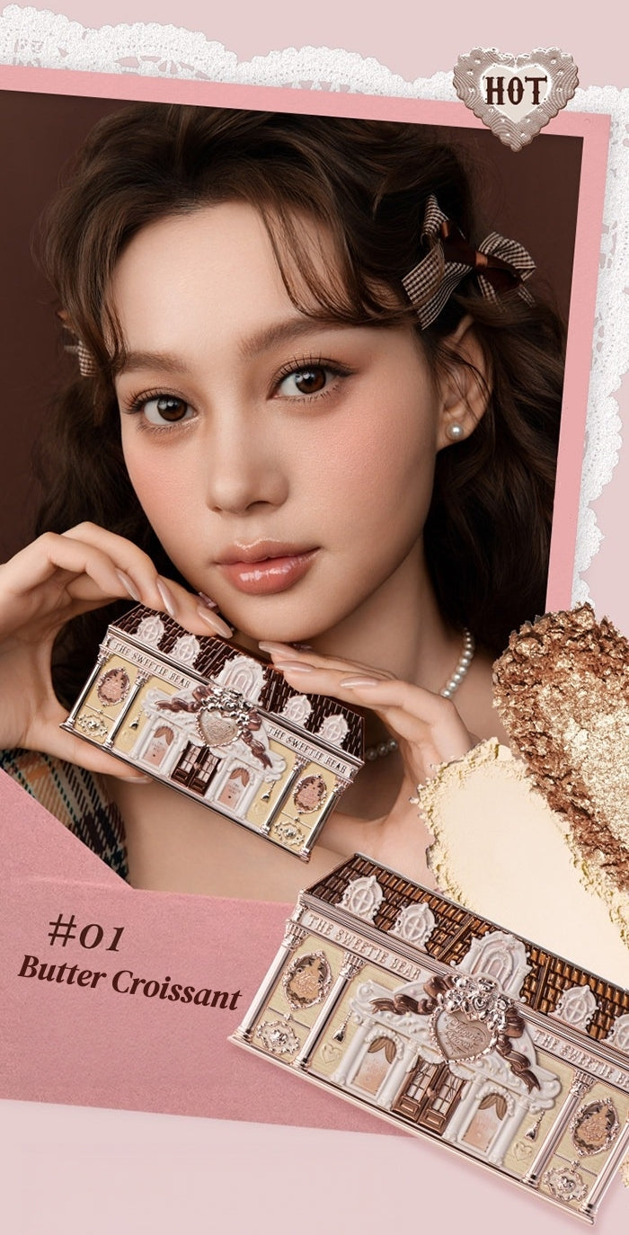 Flower Knows Sweetie Bear Collection 6-color Eyeshadow Palette T5931