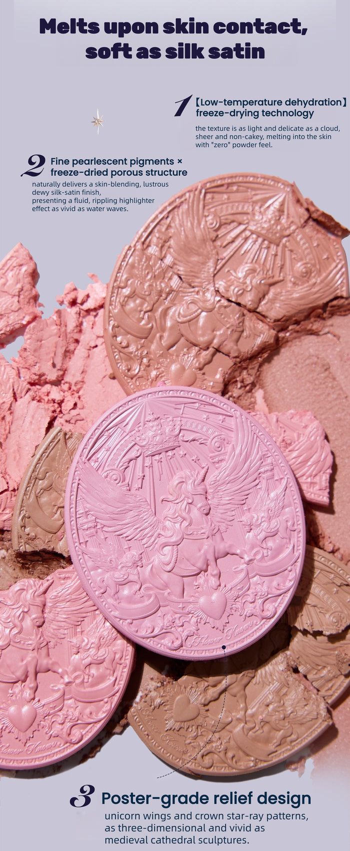Flower Knows Unicorn Collection Satin Blusher T5898