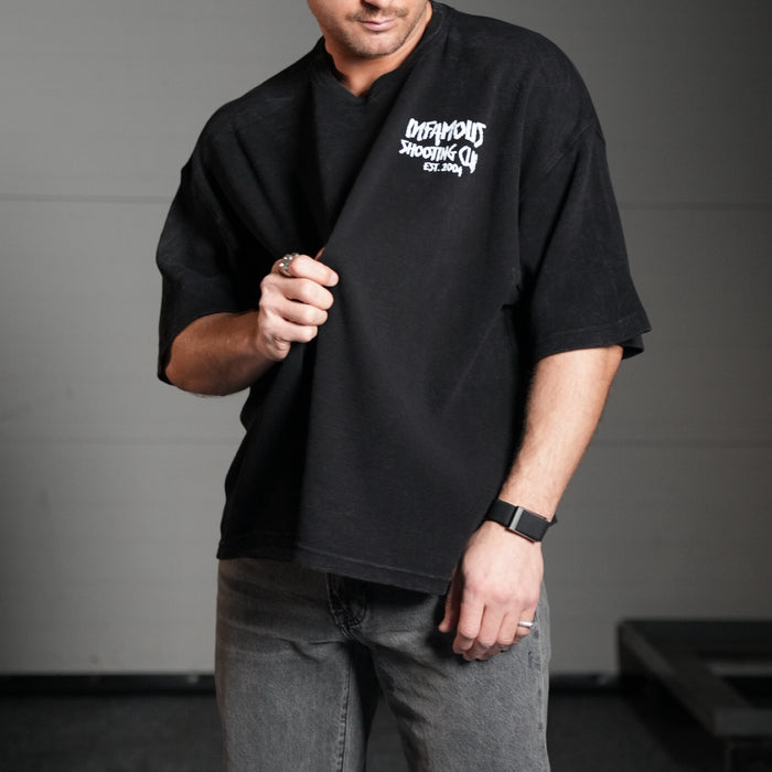 FOUNDATION WAFFLE TEE – BLACK WASH
