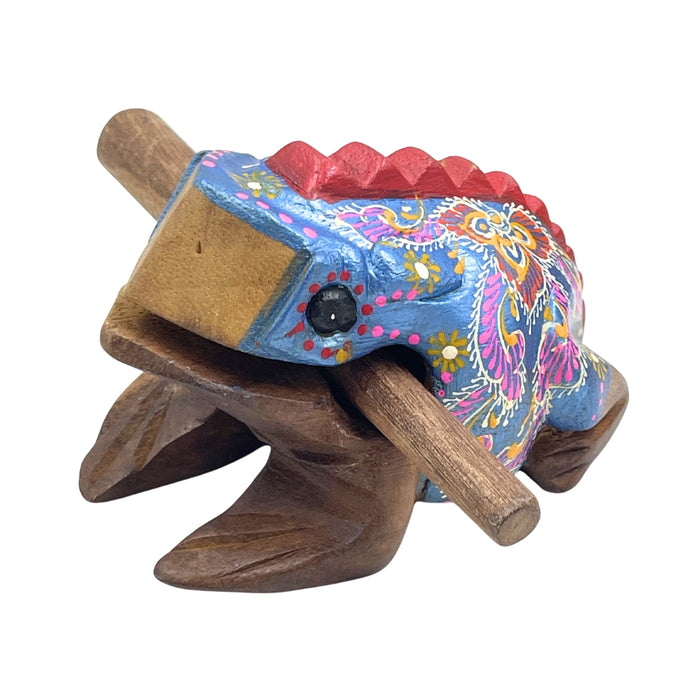 Frog Hand Painted Wooden Carving
