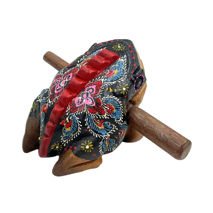 Frog Hand Painted Wooden Carving